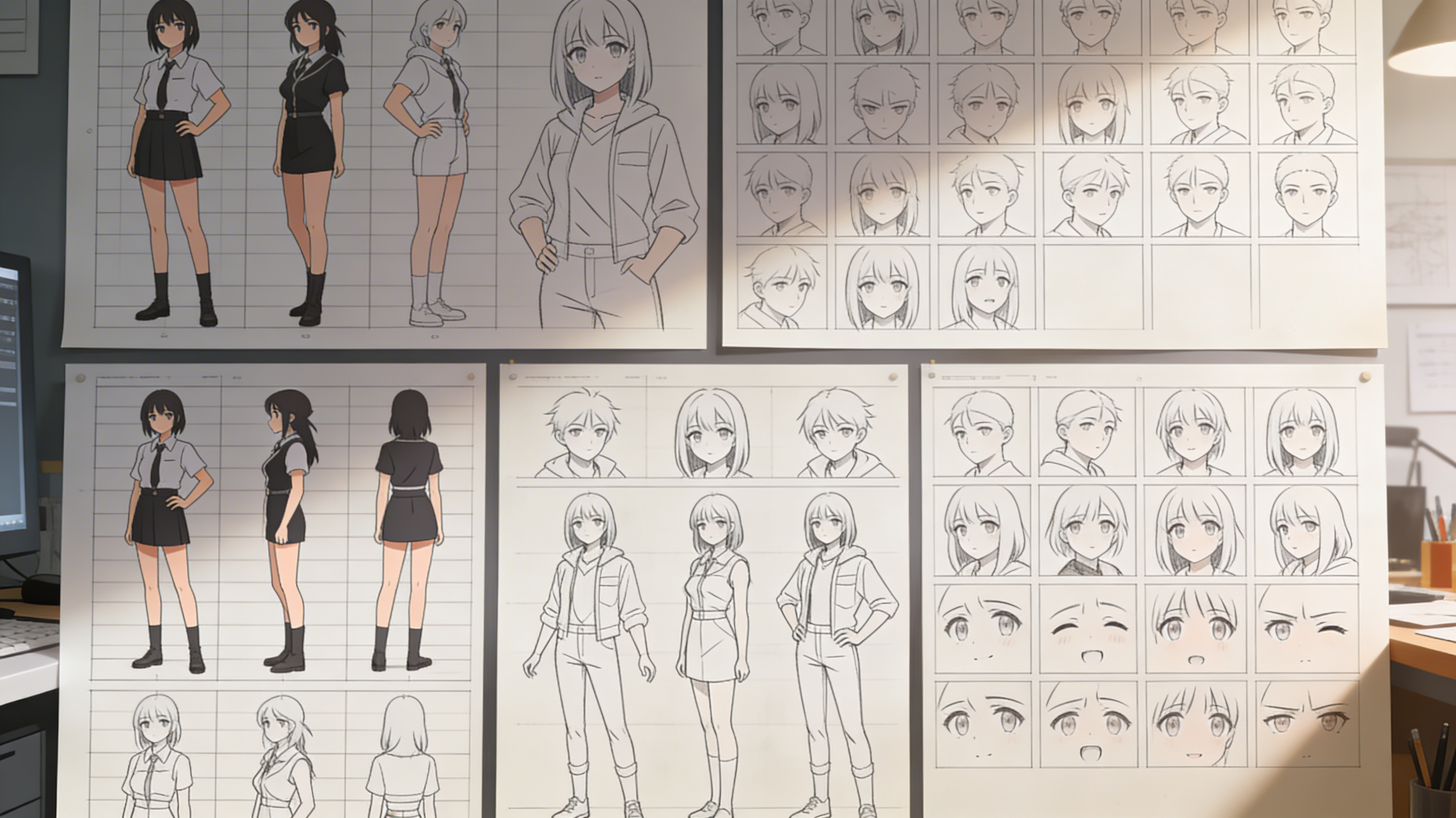Grid presets and character sheet layouts in Kolbo.AI image generation